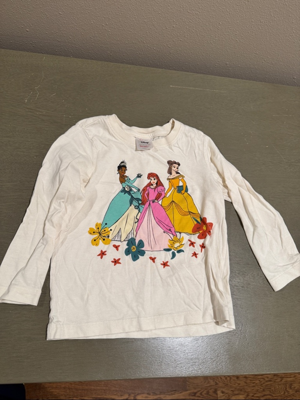 Hanna Andersson x Disney Cream Long Sleeve Tee with Princesses size 3T